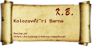 Kolozsvári Barna névjegykártya