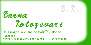 barna kolozsvari business card